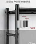 Close-up showing robust black metal material of No Sweat Install Heavy Duty 5 Tier Metal Wire Shelving, Set Of 2.