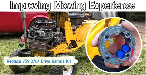 Drive Roller Kit For Lawn Tractors Replacement 759-3764 Drive Shaft Bushings Fits Cub Cadet GT GSE LT GSX XT3 44 48 54 2554 2550 2165 2150 2145 16 Pc Set Easy Install And Durable Rollers For A Smooth Ride., blue drive roller bushing set shown on lawn tractor for 759-3764 replacement
