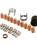 Super Heavy Duty Plasma Cutter Consumables Kit For Harbor Freight 62204 Torch, 24 pieces including copper nozzles and holders.