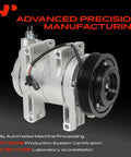 No Hassle Turnkey Air Conditioner AC Compressor With Clutch For Nissan Rogue 2.5L, silver finish with six groove pulley.