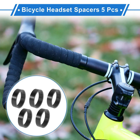 Dope Carbon Fiber Headset Spacers 10mm For 31.8mm One And One Quarter Inch Front Stem Fits MTB Road Bikes Gloss Black 5 Pack