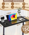 Adjustable Treadmill Desk With Walking Pad Stand For Home Office And Bike Trainer, showing dimensions and weight capacity
