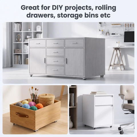 Mini Fixed Drawer Rubber Caster Wheels Featuring A Slick Low Profile Build That Rolls Smooth As Butter And Stays Dead Steady For zero drama furniture glide every time under DIY storage bins.