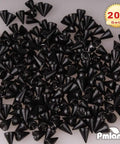 Premium Rugged Top Shelf Badass Black Screwback Cone Spike Studs For Leather Boots And Workwear And 200 Set Heavy Duty Zinc Alloy Hardware For Custom Clothing And Crafts, black zinc alloy spikes.