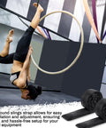4 Pack 6.6 Ft Endless Round Polyester Lifting Straps for Hoist Rigging Slings Black Heavy Duty next to aerial hoop