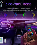 RGB Car Interior LED Strip Light 43.3 Inch With USB Port And App Control, Music Sync, 146 LEDs Fiber Optic Ambience Lighting in car