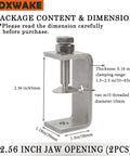 Heavy Duty Stainless Steel C Clamps 2.5 Inch For Woodworking And Mounting Mini Desk Clamps With Wide Jaw Opening Protective Pads I Beam Design Garage Grade Durable U Clamps For DIY Projects Set Of 2