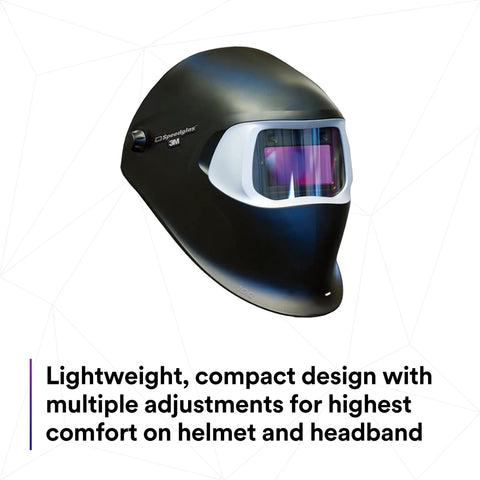 Built Tough Auto Darkening Filter Welding Helmet Zero Lag Shade Switching For Mig TIG Stick Welding Three Lens Sensitivity Settings Professional Shop Ready, side view, lightweight and compact design.