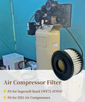 Air Compressor Filter Element 2 Pack Replaces 70243712 Fits Ingersoll Rand 1WF72 4YW07 SS3 next to air compressor unit