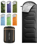 3-4 Season Sleeping Bag For Adults And Kids, Lightweight Camping Gear With Compression Sack, Dark Grey and multiple colors