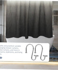 12 Piece Rust Resistant Shower Curtain Hooks Curved Rings For Bathroom And Window Curtains Silver Finish in bathroom setup