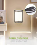 Oil Rubbed Bronze LED Indoor Wall Sconces Two Pack With Adjustable Color Temperature 3000K 4000K 5000K Sleek Half Cylinder