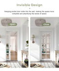 Six Foot Sliding Pocket Door Hardware Kit With Aluminum Box Rail Track Commercial Grade Easy Install Quiet Smooth Sliding For Twenty Four To Thirty Six Inch Wide Single Doors No Door Included Sixty Eight Point Seven Five Inch Track shown in open and closed positions