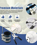 Automotive piston ring compressor kit (3-inch) with pliers and stainless steel feeler gauge