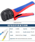 Image of Solar Crimping Tool For PV Cables YG-2546B, showcasing heavy-duty steel construction and ergonomic grip, tool measurements.