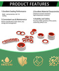 AC Compressor Port Bonded Seal Gasket Kit With 160 Seal Washers In Six Sizes For Auto AC Repair And Replacement So You Can Fix Leaks Fast No BS Guaranteed. NBR zinc-plated washers assortment