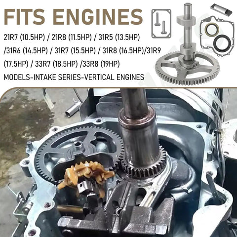 Camshaft Kit With Gaskets And Oil Seal For Lawn Tractors And Riding Mowers Replaces 84005207 793880 697110 795387 793583 792681 791942 795102 Includes 272475S Gasket With Fastening Screws Fits Toro LX426 And Other Common Engine Models, vertical engine install