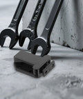 Push To Open Cabinet Latches 8 Pack Self Locking Drawer Catches shown with tools on concrete surface