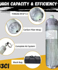 3L Carbon Fiber Tank 4500 PSI PCP HPA Scuba Paintball Air Tank With Dope Dual Gauge Valve Lightweight 183 CI capacity details