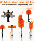 High Reach Duster With Telescoping Extension Pole 5 To 20 Feet, 26 Feet Total Cleaning Reach, 4 In 1 Cleaning Kit For Windows Ceilings Fans And Shelves, Ditch The Ladder Easy Switch Tools For Quick Home Cleanups. 180° adjustable joint