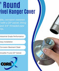 Round Swivel Fixture Hanger Cover For Electrical Boxes Fits 1/2 Inch And 3/4 Inch Threaded Nipples And Conduit