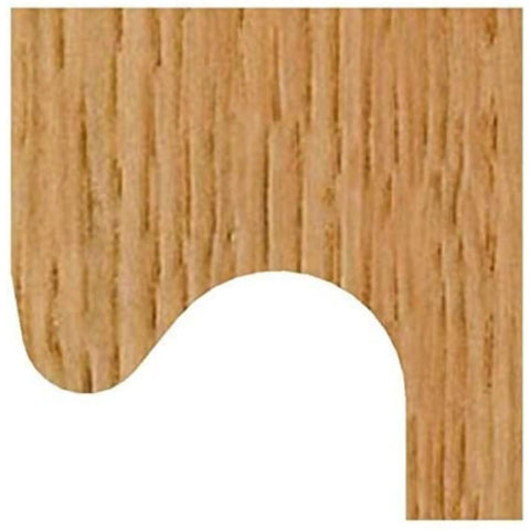 Cross-section view of wood showcasing the cut made by a Carbide Tipped Drawer Pull Router Bit With Three Sixteenths Inch Radius