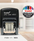 No Hassle Self Inking Date Stamp For Quick Document Dating Hella Smooth with adjustable date rollers printing FEB 11 2024.