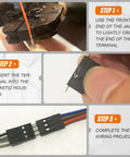 Self Adjusting Ratchet Crimping Tool Kit For AWG 23 To 17 Wire With 2.54mm Dupont Terminal Connectors usage steps