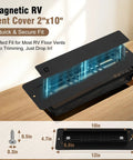 Aluminum RV Floor Vent Cover Kit 2x10 Magnetic Removable Floor Register Trap Black Inside for RV Heater Vent Replacement