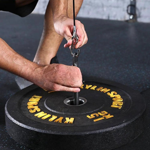 Loading Pin Weights For Cable Machine And Pulley System Heavy Duty Steel Plate Holder attachment in gym setup