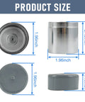 1.98 Inch Stainless Steel Wheel Bearing Protectors With Silicone Dust Cap, 2 Pack dimensions and size specifications