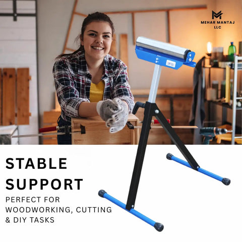 Heavy Duty Folding Roller Stand With Adjustable Steel Support Smooth Roller Anti Slip Base And 60kg Load Capacity Portable