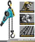 Beefy 3/4 Ton Manual Chain Hoist Come Along With 10 Ft Reach 1650 Lb Capacity G80 Chain Dual Heavy Duty Hooks Industrial Grade Steel Construction For Tough Jobs lever chain hoist with G80 chain and hooks