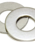 100 Pack Stainless Flat Washers 3/8 Inch ID By 7/8 Inch OD Heavy Duty 304 Stainless for bolts, corrosion resistant washer close-up