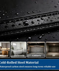 Close-up of Black Side Mount Drawer Slides 3-Section Full Extension Silent Ball Bearing with moisture-resistant steel.