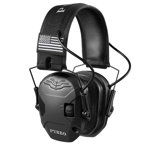 Noise Reduction Ear Muffs With Gel Ear Pads 23dB NRR Slim Design For Gun Range And Hunting, Amplifies Ambient Sound For Situational Awareness, Requires 2 AAA Batteries Not Included, Black