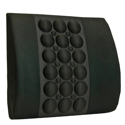 Imak Ergo Back Cushion Lumbar Support Pillow For Office Chair And Car Seat Comfort With Strap, cooling black pillow with air pockets.