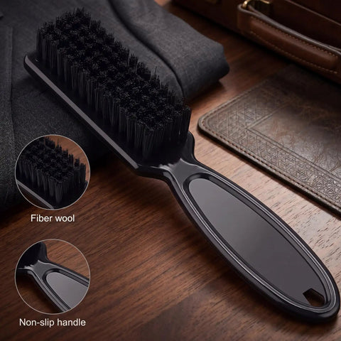 Close-up of 2 Pack Barber Clipper Cleaning Brushes For Blades And Trims Nail Cleaner Style Brush with sturdy nylon bristles