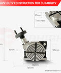 Pro Grade 4 Inch Rotary Table for Milling Machines 100mm With Horizontal and Vertical 4 Slots, shown with dimensions