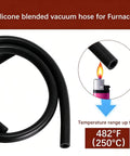 Beefy High Temperature Silicone Vacuum Tubing Hose Line Three Sixteenth Inch ID by Nineteen Inch Length for Furnace Pressure Switch Hose 130 PSI Max Flexible Reinforced Heat Resistant Black coiled with temperature range up to 482°F.