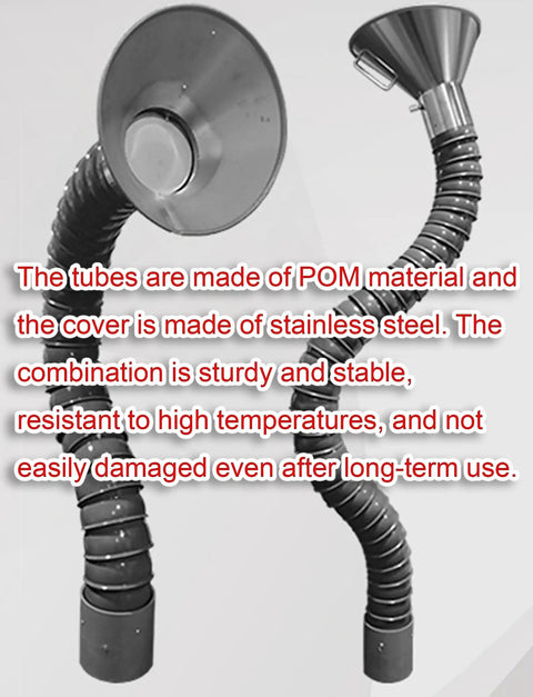 Heavy Duty Flexible Fume Extraction Hose For Welding Smoke And Industrial Dust Removal Solder Vent Tube with stainless steel cover.