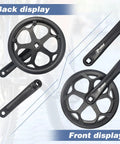 Crankset 170mm 48T Square Taper Aluminum Arm Ride Ready Universal Fit For City Fat EBikes And Folding Bikes back and front view