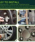 Installation steps for 2 Pack Wheel Stud Bolt Kit With Lug Nuts M12x1.5 For Santa Fe Sonata Rio Sportage, image collage