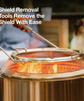 Shield removal tools lifting Bonfire Shield Spark Protector Mesh Screen For Fire Pits Durable Stainless Steel Guard