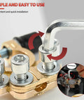 Close-up of Four Way Battery Terminal Connectors Set With Pure Brass Post Clips 1 Pair Quick Release Car Marine Main Cable Terminals.