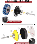 Assembly parts of 221 Pack 2 Inch Die Grinder Sanding Discs Kit with 1 Quarter Inch Roll Lock Attachment for Die Grinders M12 Power Drill