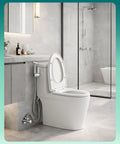 Handheld Bidet Sprayer For Toilet With Adjustable Water Pressure Jet Spray, Stainless Steel Bidet Hose attached to toilet