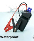 Straight Shot EC5 Replacement Cable For Portable Jump Starters 10 AWG with beefy clamps submerged in water.
