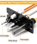 Criditpid 4021-737 propane fireplace pilot assembly with thermocouple and thermopile on a black mounting bracket