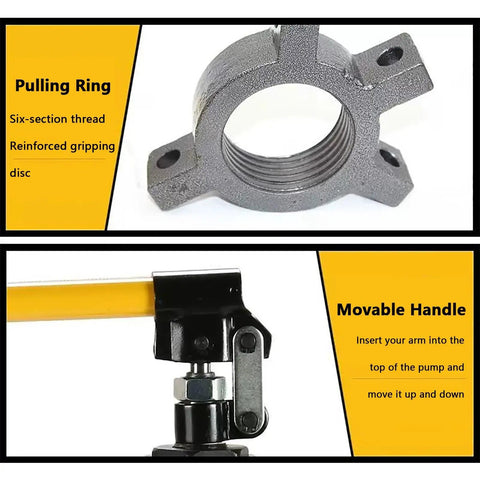 Pulling ring and movable handle of Beefy Hydraulic Gear Puller Kit With 2 And 3 Jaw Convertible Claws For Wheel Bearing Removal